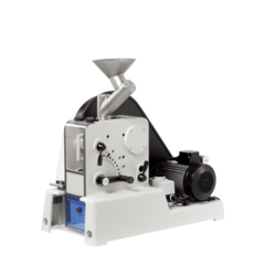 Compact FRITSCH Jaw Crusher PULVERISETTE 1 classic line for fast and effective pre-crushing of hard and very hard brittle materials - batchwise or continuous and even ferrous alloys 